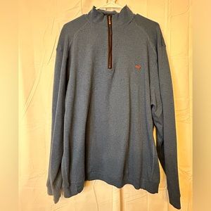 Southern Marsh Soft Men’s Large 1/4 Zip Blue Pullover With Orange Duck Logo